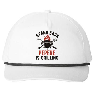 Funny Grilling Pepere Bbq Pepere Grandpa Cute Gift Snapback Five-Panel Rope Hat