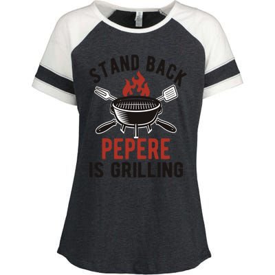 Funny Grilling Pepere Bbq Pepere Grandpa Cute Gift Enza Ladies Jersey Colorblock Tee