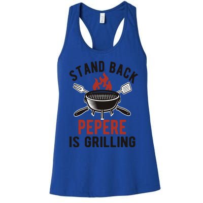 Funny Grilling Pepere Bbq Pepere Grandpa Cute Gift Women's Racerback Tank