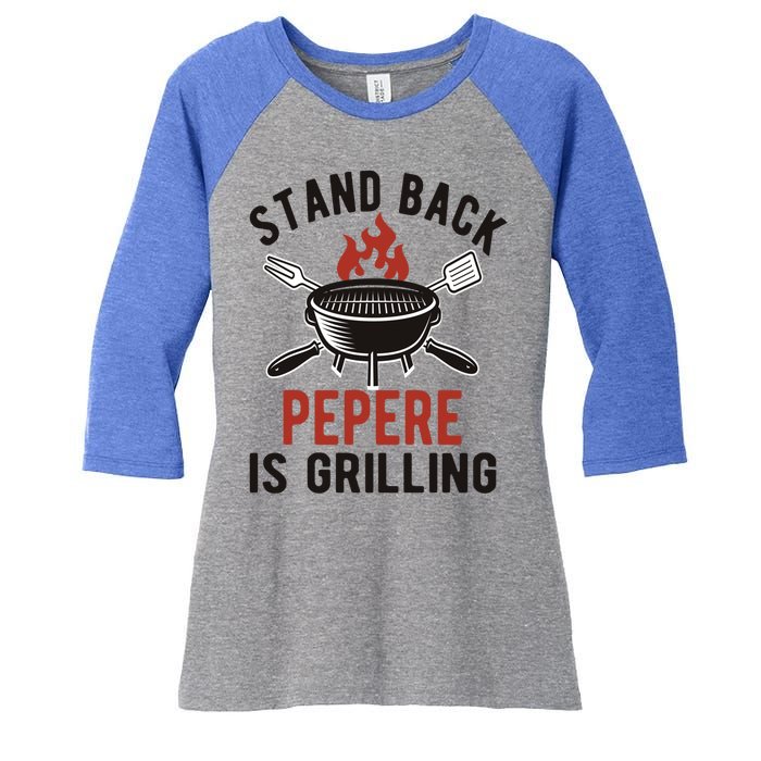 Funny Grilling Pepere Bbq Pepere Grandpa Cute Gift Women's Tri-Blend 3/4-Sleeve Raglan Shirt