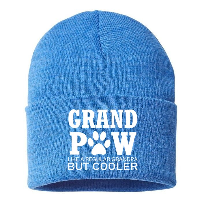 Funny Grand Paw Like A Regular Grandpa But Cooler Lovers Gift Sustainable Knit Beanie