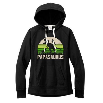 Funny Grandpas, Papasaurus Dinosaur 2 Fathers Day Women's Fleece Hoodie