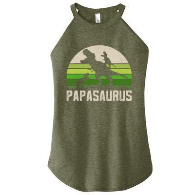 Funny Grandpas, Papasaurus Dinosaur 2 Fathers Day Women’s Perfect Tri Rocker Tank