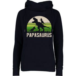 Funny Grandpas, Papasaurus Dinosaur 2 Fathers Day Womens Funnel Neck Pullover Hood