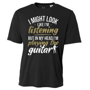 Funny Guitar Player Saying Guitarist I Playing The Guitar Cooling Performance Crew T-Shirt