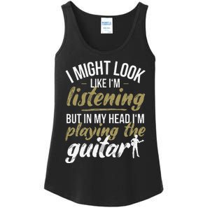 Funny Guitar Player Saying Guitarist I Playing The Guitar Ladies Essential Tank