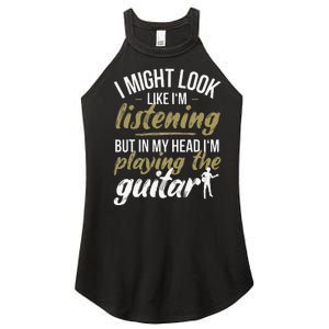 Funny Guitar Player Saying Guitarist I Playing The Guitar Women's Perfect Tri Rocker Tank