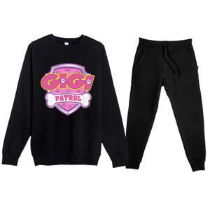 Funny Gigi Patrol Dog Mom, Dad For Women Premium Crewneck Sweatsuit Set