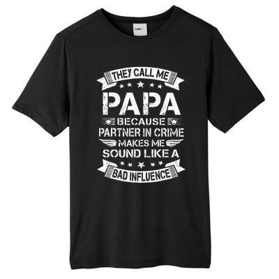 Funny Grandpa Papa Partner In Crime Dad Fathers Day Tall Fusion ChromaSoft Performance T-Shirt