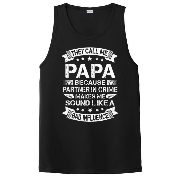 Funny Grandpa Papa Partner In Crime Dad Fathers Day PosiCharge Competitor Tank