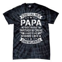 Funny Grandpa Papa Partner In Crime Dad Fathers Day Tie-Dye T-Shirt