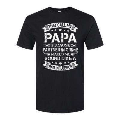 Funny Grandpa Papa Partner In Crime Dad Fathers Day Softstyle CVC T-Shirt