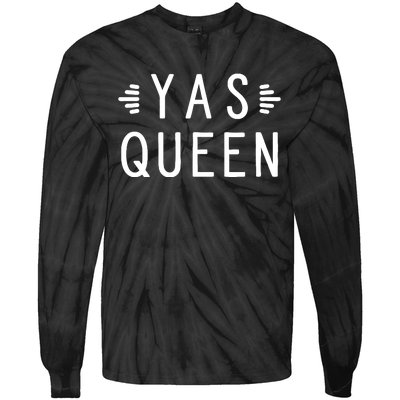 Feminist Girl Power Yas Queen Yes Kween Lgbtq Rainbow Drag Tie-Dye Long Sleeve Shirt