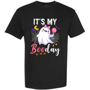 Funny Ghost Pink Bow Its My Boo Day Cute Birthday Halloween Cute Gift Garment-Dyed Heavyweight T-Shirt