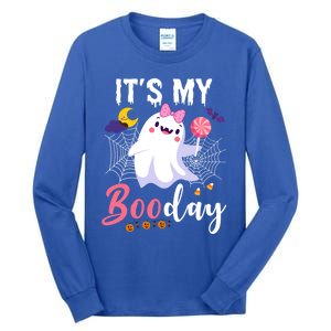 Funny Ghost Pink Bow Its My Boo Day Cute Birthday Halloween Cute Gift Tall Long Sleeve T-Shirt