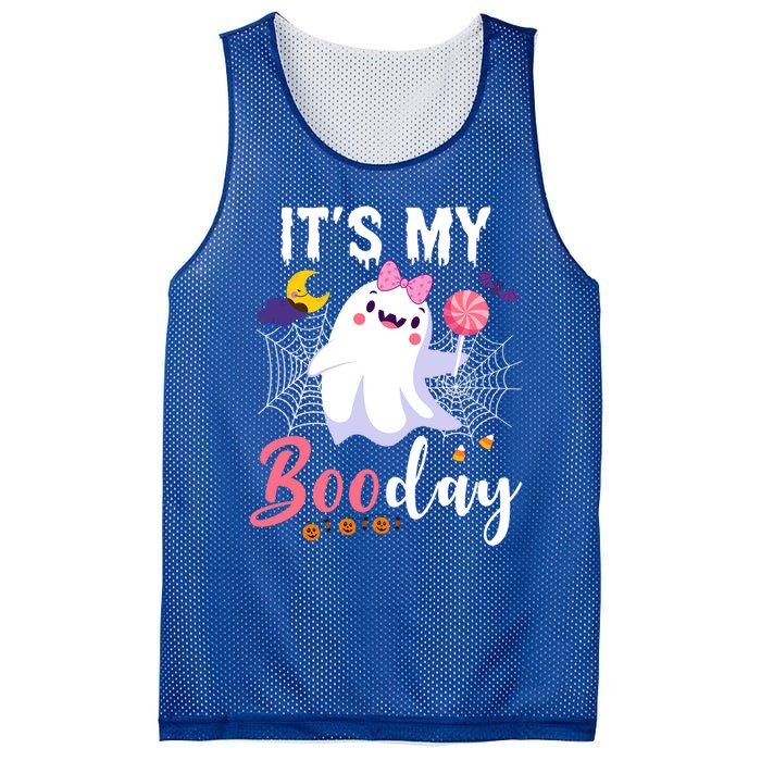 Funny Ghost Pink Bow Its My Boo Day Cute Birthday Halloween Cute Gift Mesh Reversible Basketball Jersey Tank