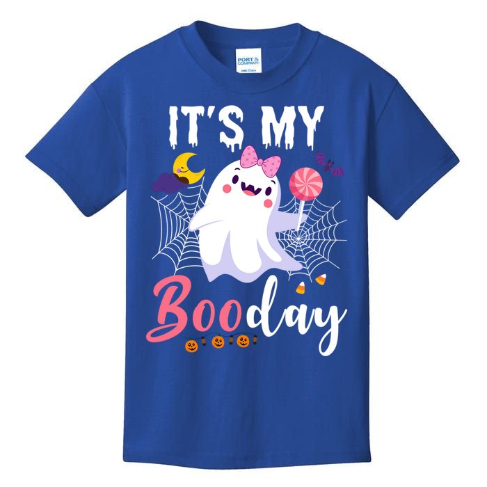 Funny Ghost Pink Bow Its My Boo Day Cute Birthday Halloween Cute Gift Kids T-Shirt