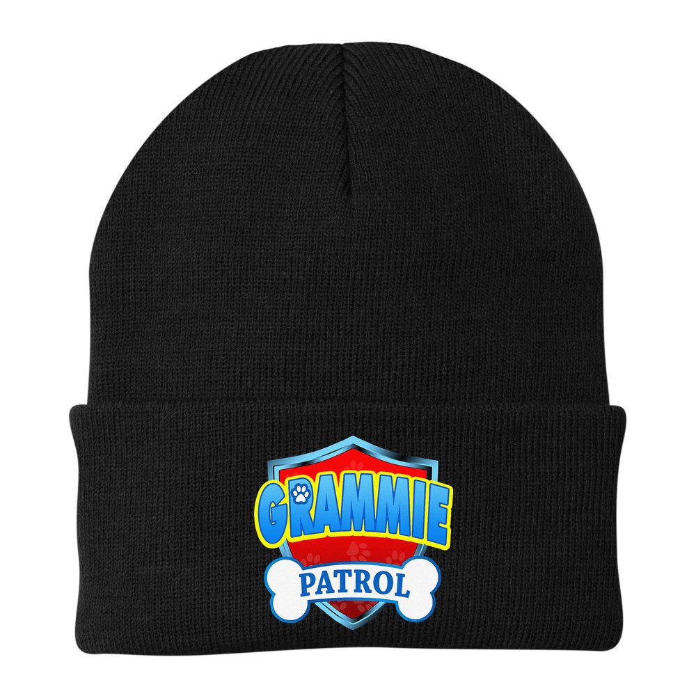 Funny Grammie Patrol Dog Mom, Dad For Women Beanie