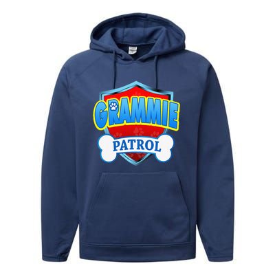 Funny Grammie Patrol Dog Mom, Dad For Women Performance Fleece Hoodie