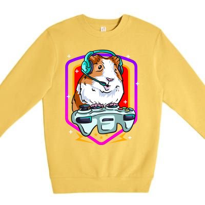 Funny Guinea Pig Gaming Gamer Hamster Furry Potato Hamsters Gift Premium Crewneck Sweatshirt