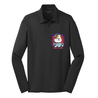 Funny Guinea Pig Gaming Gamer Hamster Furry Potato Hamsters Gift Silk Touch Performance Long Sleeve Polo