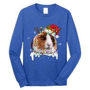 Funny Guinea Pig Reindeer Christmas Tree Light Guinea Pig Swea Long Sleeve Shirt