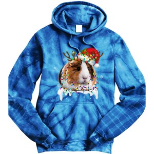 Funny Guinea Pig Reindeer Christmas Tree Light Guinea Pig Swea Tie Dye Hoodie