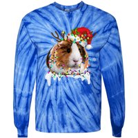 Funny Guinea Pig Reindeer Christmas Tree Light Guinea Pig Swea Tie-Dye Long Sleeve Shirt