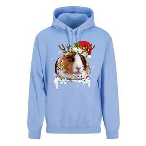 Funny Guinea Pig Reindeer Christmas Tree Light Guinea Pig Swea Unisex Surf Hoodie