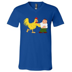 Family G.u.y Peter & Chicken Fighting V-Neck T-Shirt