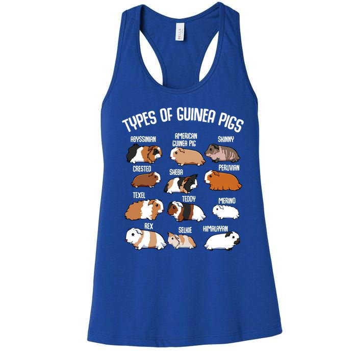 Funny Guinea Pigs Household Pet Animal Rodent Fluffy Cute Women's Racerback Tank