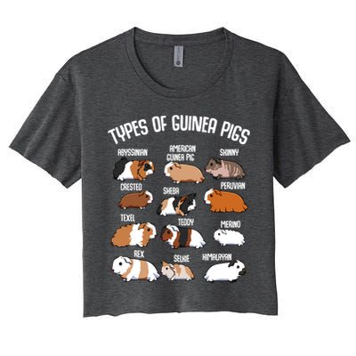 Funny Guinea Pigs Household Pet Animal Rodent Fluffy Cute Women's Crop Top Tee