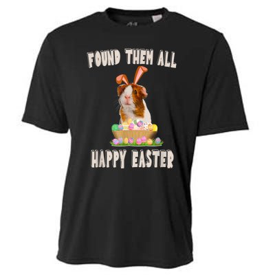 Funny Guinea Pig With Cute Bunny Ears Easter Day Eggs Basket Cooling Performance Crew T-Shirt