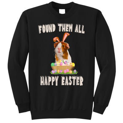 Funny Guinea Pig With Cute Bunny Ears Easter Day Eggs Basket Sweatshirt