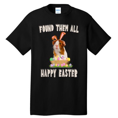 Funny Guinea Pig With Cute Bunny Ears Easter Day Eggs Basket Tall T-Shirt