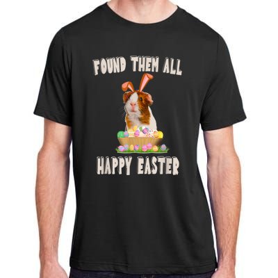 Funny Guinea Pig With Cute Bunny Ears Easter Day Eggs Basket Adult ChromaSoft Performance T-Shirt