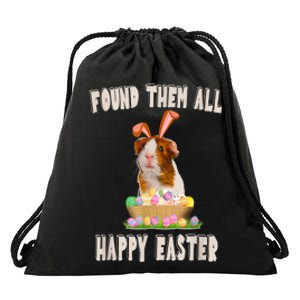 Funny Guinea Pig With Cute Bunny Ears Easter Day Eggs Basket Drawstring Bag