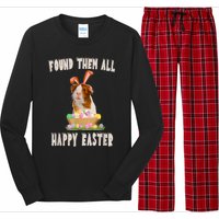 Funny Guinea Pig With Cute Bunny Ears Easter Day Eggs Basket Long Sleeve Pajama Set