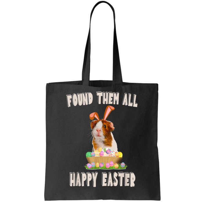 Funny Guinea Pig With Cute Bunny Ears Easter Day Eggs Basket Tote Bag