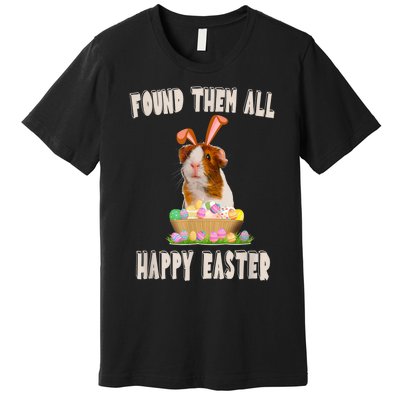 Funny Guinea Pig With Cute Bunny Ears Easter Day Eggs Basket Premium T-Shirt