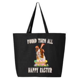 Funny Guinea Pig With Cute Bunny Ears Easter Day Eggs Basket 25L Jumbo Tote