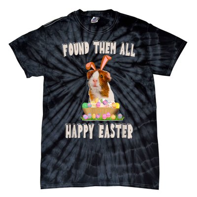 Funny Guinea Pig With Cute Bunny Ears Easter Day Eggs Basket Tie-Dye T-Shirt