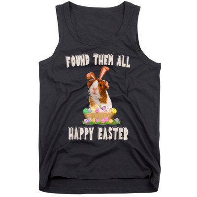 Funny Guinea Pig With Cute Bunny Ears Easter Day Eggs Basket Tank Top