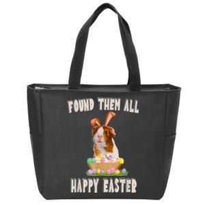 Funny Guinea Pig With Cute Bunny Ears Easter Day Eggs Basket Zip Tote Bag