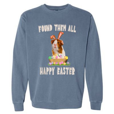 Funny Guinea Pig With Cute Bunny Ears Easter Day Eggs Basket Garment-Dyed Sweatshirt