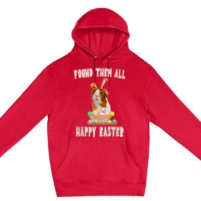 Funny Guinea Pig With Cute Bunny Ears Easter Day Eggs Basket Premium Pullover Hoodie