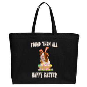 Funny Guinea Pig With Cute Bunny Ears Easter Day Eggs Basket Cotton Canvas Jumbo Tote