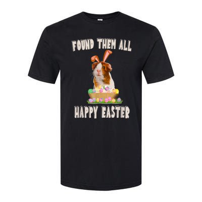 Funny Guinea Pig With Cute Bunny Ears Easter Day Eggs Basket Softstyle CVC T-Shirt