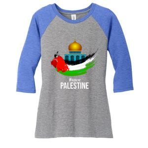 Free Gaza Palestine Flag Arabic Gift Save Palestine Gift Women's Tri-Blend 3/4-Sleeve Raglan Shirt