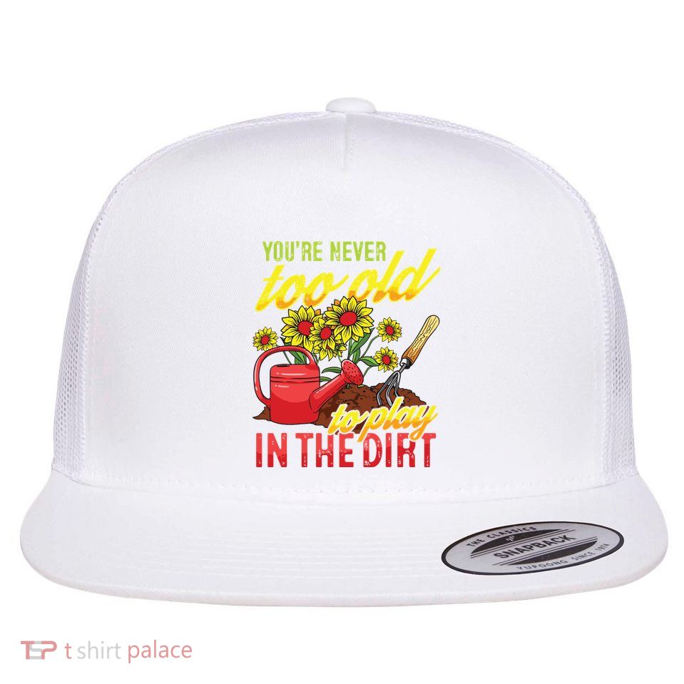 Funny Gardening Plants Gardener Gift Flat Bill Trucker Hat